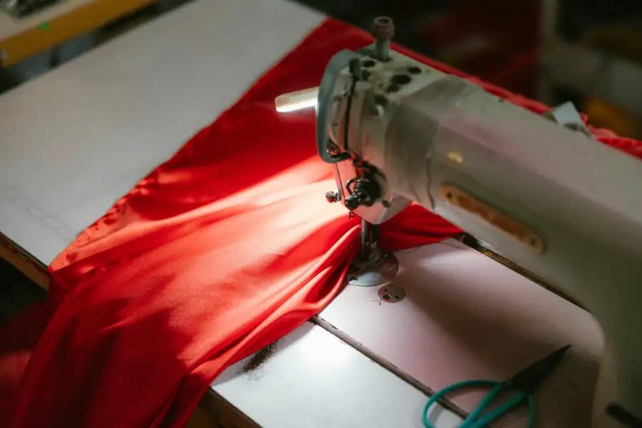 Detail of custom stitched soft good